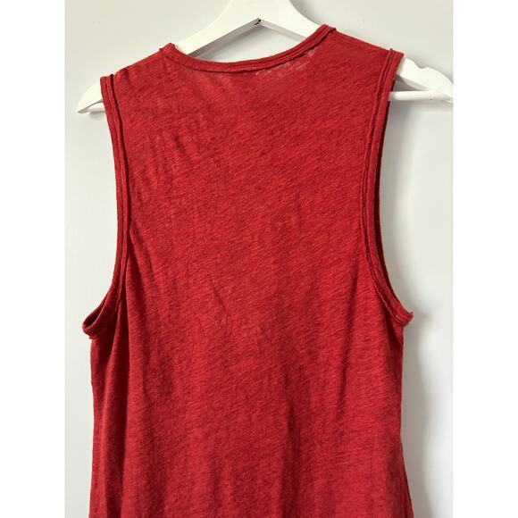 Free People All The Time Linen Blend Bodysuit Red Orange size Small - Picture 11 of 11